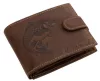 GreenDeed átfogópántos bőr pénztárca ponty 3D lenyomattal, RFID, 10,8 × 8,5 cm