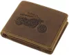 GreenDeed Chopper barna, motoros bőr pénztárca, RFID védett