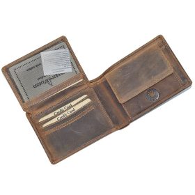   GreenDeed horgász bőr pénztárca csuka mintával 12,3 x 9 cm