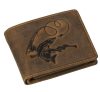 GreenDeed horgász bőr pénztárca csuka mintával 12,3 x 9 cm