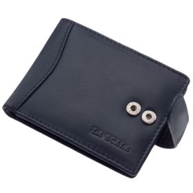 LA SCALA kék bőr kártyatartó 10,8 x 8,5 cm