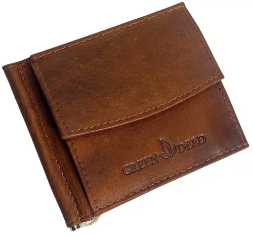 GreenDeed konyak bőr dollártárca 11 × 9 cm
