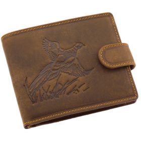 GreenDeed átfogópántos bőr pénztárca fácán mintával