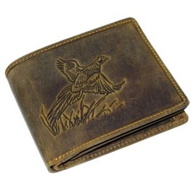 GreenDeed vadász bőr pénztárca fácán mintával