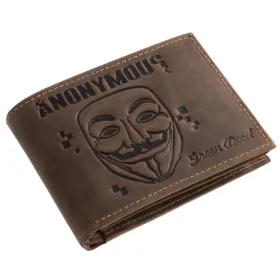 GreenDeed vadász bőr pénztárca Anonymous mintával