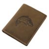 GreenDeed horgász bőr pénztárca, irattartó ponty mintával
