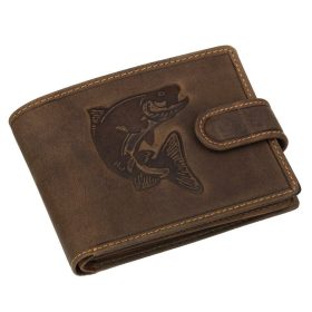   GreenDeed horgász bőr pénztárca süllő mintával 12,3 x 9 cm