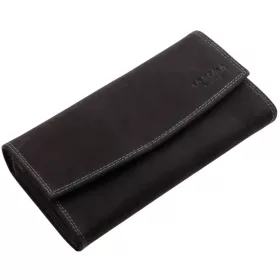  La Scala Luxury valódi bőr fekete brifkó pénztárca 18,5 x 9,8 cm