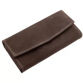   La Scala Luxury valódi bőr sötétbarna brifkó pénztárca 18,5 x 9,8 cm