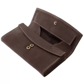   La Scala Luxury valódi bőr sötétbarna brifkó pénztárca 18,5 x 9,8 cm