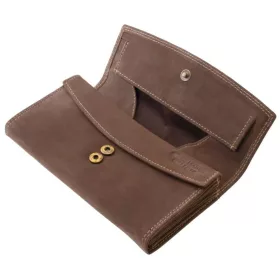   La Scala Luxury valódi bőr világosbarna brifkó pénztárca 18,5 x 9,8 cm
