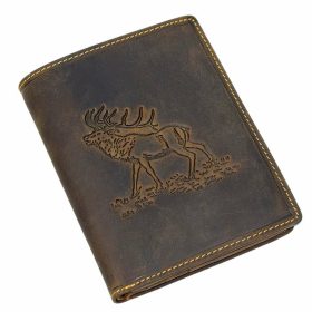   GreenDeed vadász bőr pénztárca, irattartó szarvas mintával