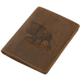   GreenDeed vadász bőr pénztárca, irattartó vaddisznó mintával