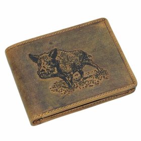   GreenDeed vadász férfi bőr pénztárca vaddisznó mintával