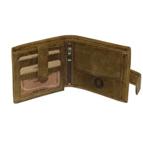   GreenDeed barna bőr pénztárca biciklis lenyomattal, RFID 11,8 × 9,5 cm