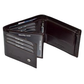   Giultieri férfi, barna színű, átfogópánt nélküli bőr pénztárca