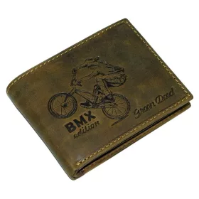 GreenDeed átkapcsos bőr pénztárca BMX mintával