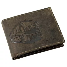 GreenDeed bőr pénztárca busz lenyomattal, RFID
