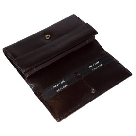   S.Belmonte női sötétbarna bőr pénztárca, brifkó 20 × 10 cm