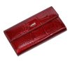 	  Nicole: Kígyóbőr mintás piros lakkbőr nagyméretű női pénztárca 18,5 x 9,8 cm
