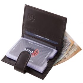   Corvo Bianco Luxury bőr kártyatartó sötétbarna  10,3 x 7,5 cm