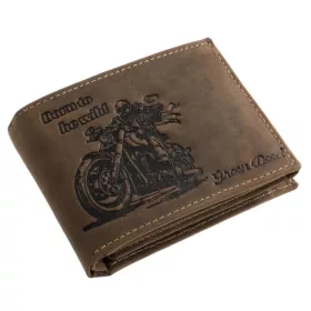 GreenDeed bőr pénztárca chopper motoros mintával