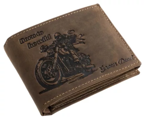 GreenDeed bőr pénztárca chopper motoros mintával
