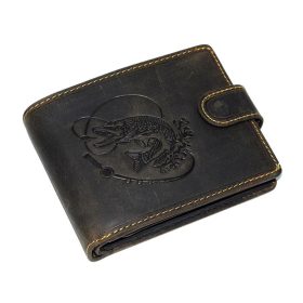   GreenDeed horgász átkapcsos bőr pénztárca csuka mintával 12 x 9,5 cm