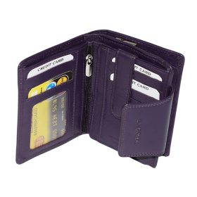 La Scala lila színű, női bőr pénztárca 13 × 10 cm