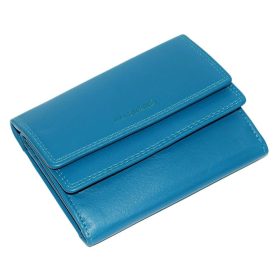 La Scala türkiz színű, női, bőr pénztárca 13 x 10 cm