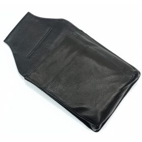 Bőr pincér pénztárca tartó, fekete