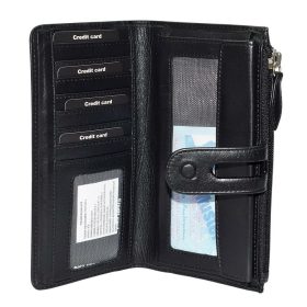   La Scala fekete színű női nagyméretű bőr pénztárca  19 x 10,5 cm