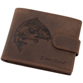  GreenDeed horgász bőr pénztárca ponty mintával 12,3 x 9 cm