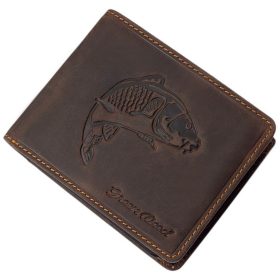   GreenDeed horgász bőr pénztárca ponty mintával 12,3 x 9 cm