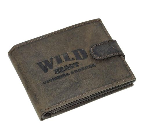 Wild Beast férfi sportos átkapcsos sötétbarna bőr pénztárca