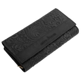 GreenDeed fekete bőr női pénztárca