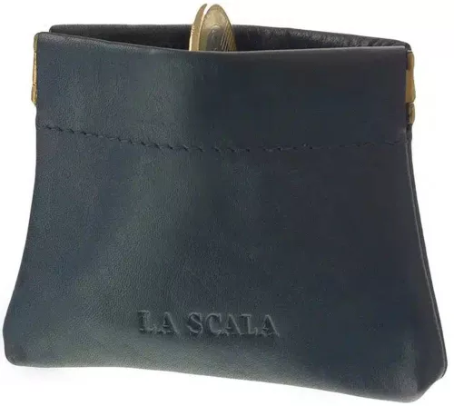 La Scala kék bőr aprópénztartó