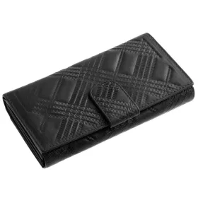   La Scala nagyméretű, fekete női bőr pénztárca 18 × 10 cm