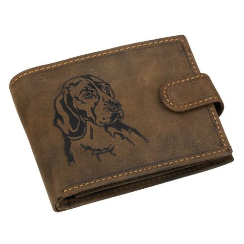 GreenDeed bőr pénztárca vizsla mintával, RFID védelemmel