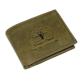 GreenDeed bőr pénztárca életfa lenyomattal, RFID
