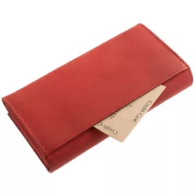   GreenDeed női bőr piros pénztárca macska mintával 18,6 × 10 cm