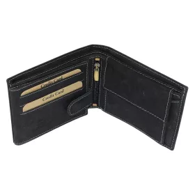 GreenDeed motoros fekete bőr pénztárca, RFID 12 × 9,2 cm