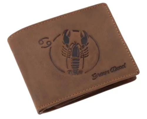 GreenDeed férfi pénztárca Rák csillagjegy mintával 12 × 9,2 cm