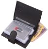 Corvo Bianco bőr, fekete színű kártyatartó, papírpénztartóval, RFID védelemmel 10,5 × 8 cm