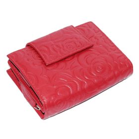 Sylvia Belmonte virágmintás, női piros bőr pénztárca