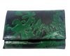 Giultieri: nyomott mintás, zöld női bőr pénztárca 13,5 x 9,5 cm