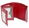 Giultieri: nyomott mintás, piros színű női bőr pénztárca 12,5 x 10 cm
