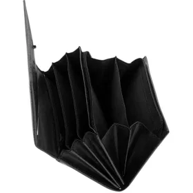   La Scala nagyméretű, női fekete színű bőr pénztárca 18,5 × 10 cm