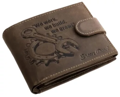 GreenDeed férfi bőr pénztárca csavarkulcs mintával 12 × 9,2 cm