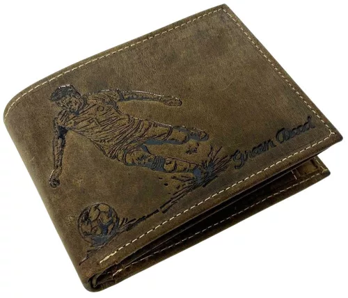 GreenDeed bőr pénztárca focis lenyomattal 12 × 9,5 cm